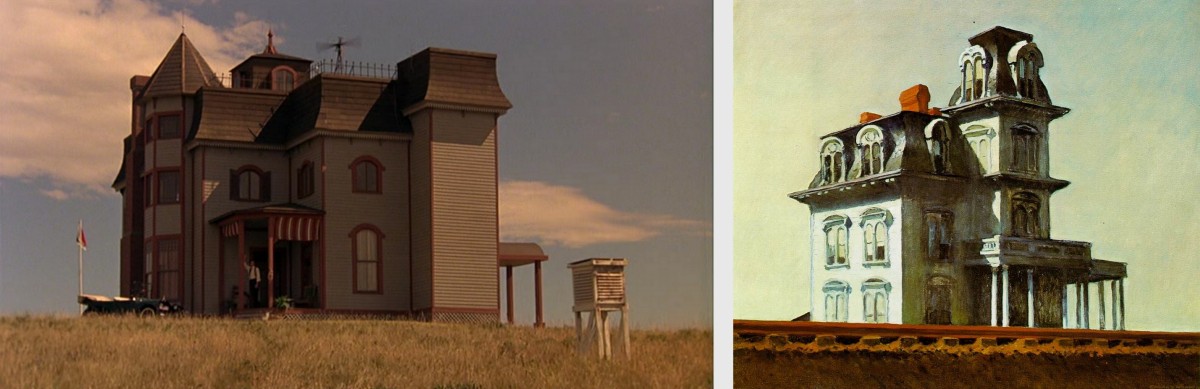 Cousinage pictural avec Hopper 1 : Les moissons du ciel, House by the Railroad